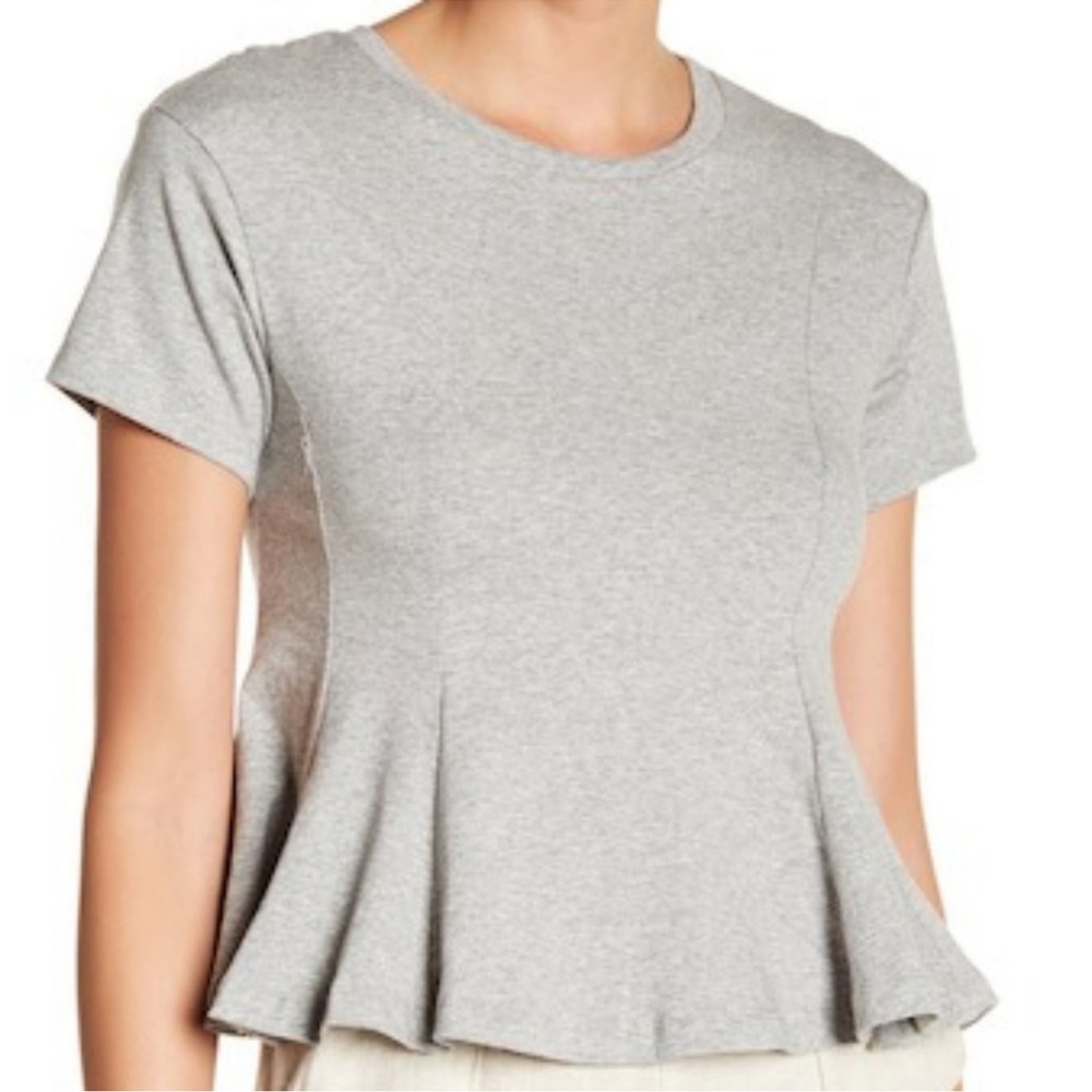 Good Luck Gem Light Grey Fit & Flare Short Sleeve Top Size XS